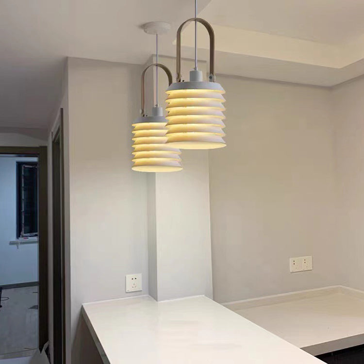 Luminaire suspendu 1 lumière en métal fer cylindre traditionnel japonais pour chambre 