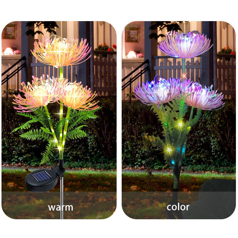 Luz de jardín solar LED de imitación de girasol creativa contemporánea para patio exterior 
