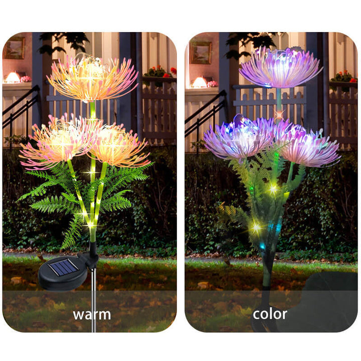 Luz de jardín solar LED de imitación de girasol creativa contemporánea para patio exterior 