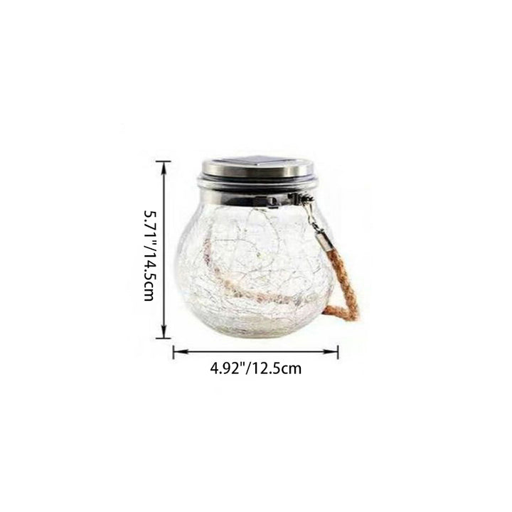 Cracked Glass Jar Waterproof Solar Copper Wire LED Outdoor Garden Landscape Light