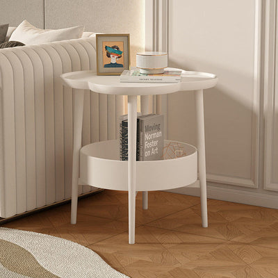 Table d'appoint contemporaine en forme de fleur créative à deux niveaux pour le salon 