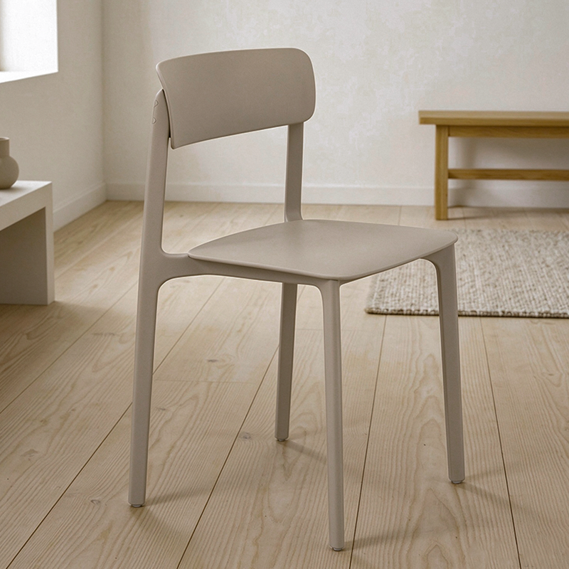 Wearesistant Stackable Lightweight PP Plastic Dining Chair - Nordic Side Chair With Ergonomic Curved Back Stable Chair For Living Room