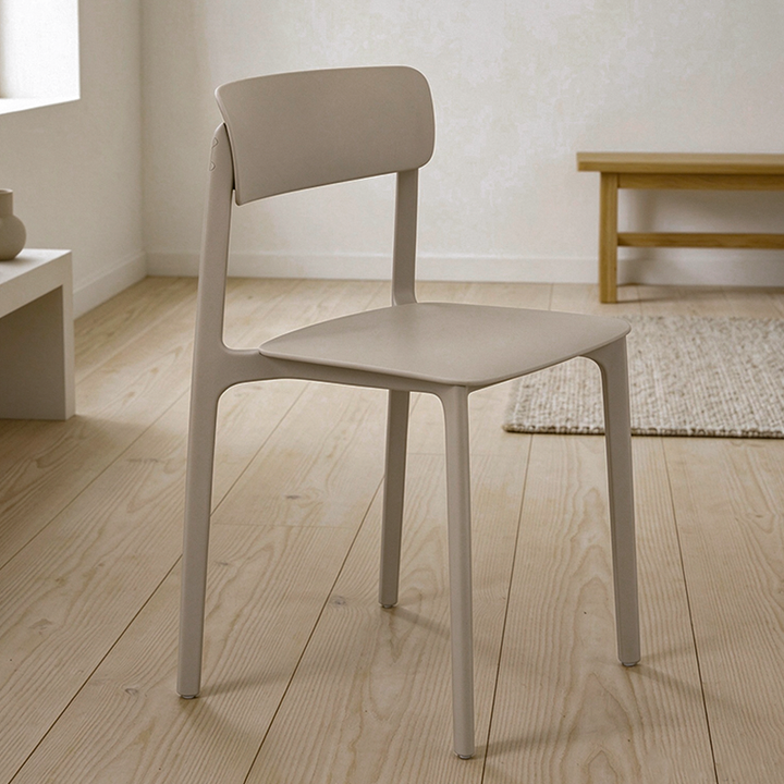 Wearesistant Stackable Lightweight PP Plastic Dining Chair - Nordic Side Chair With Ergonomic Curved Back Stable Chair For Living Room