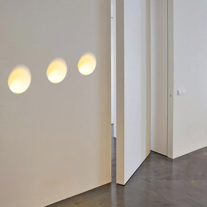 Moderne minimalistische runde Aluminiumgips LED eingebettete Wandleuchte Lampe für Wohnzimmer 