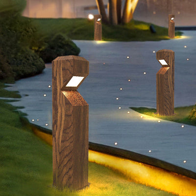 Éclairage paysager LED pour colonne irrégulière en acier aluminium étanche chinois traditionnel, lumière extérieure pour jardin 