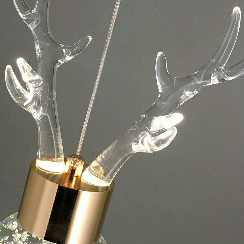 Zeitgenössische kreative Acryl Geweih Blase Kristall Ball LED Wandleuchte Lampe für Wohnzimmer 