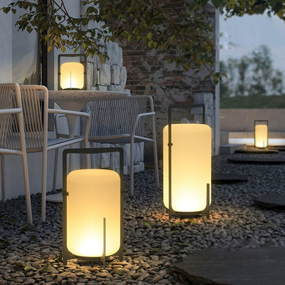 Modern Simplicity Cylinder Stainless Steel Glass LED Outdoor Light For Garden