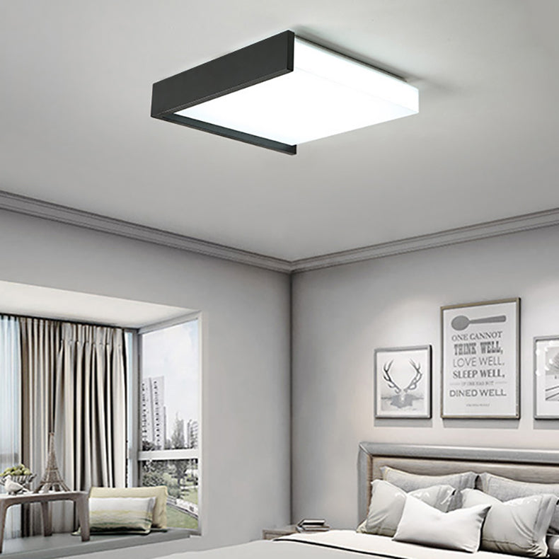 Zeitgenössische nordische quadratische Eisen-Acryl-LED-Deckenleuchte für Wohnzimmer 