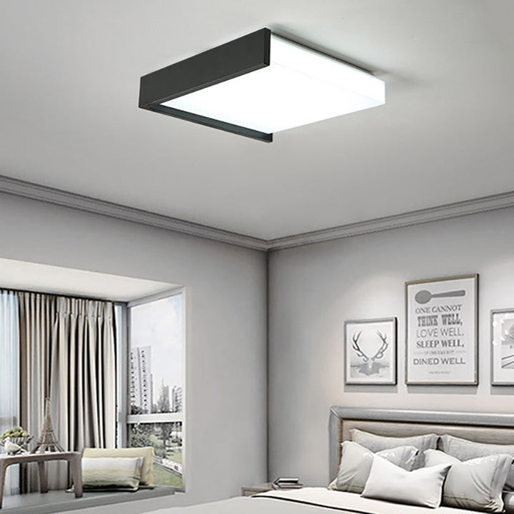 Zeitgenössische nordische quadratische Eisen-Acryl-LED-Deckenleuchte für Wohnzimmer 