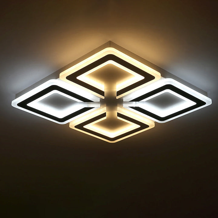 Moderne minimalistische Diamant Eisen Acryl LED Unterputz Deckenleuchte für Wohnzimmer 