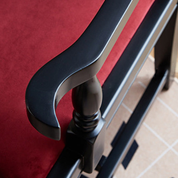 Chaise de salle à manger avec dossier carré en bois traditionnel vintage à cadre incurvé 
