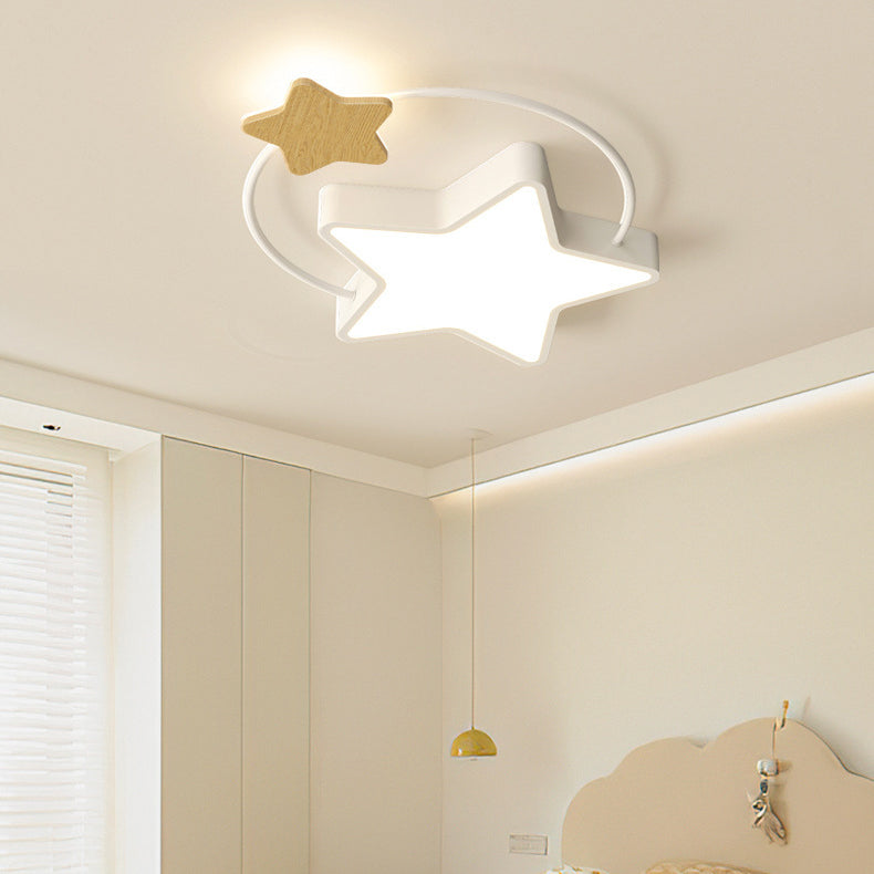 Zeitgenössische skandinavische Eisen Pentagramm Kreis Ring Acryl LED Unterputz Deckenleuchte für Wohnzimmer 