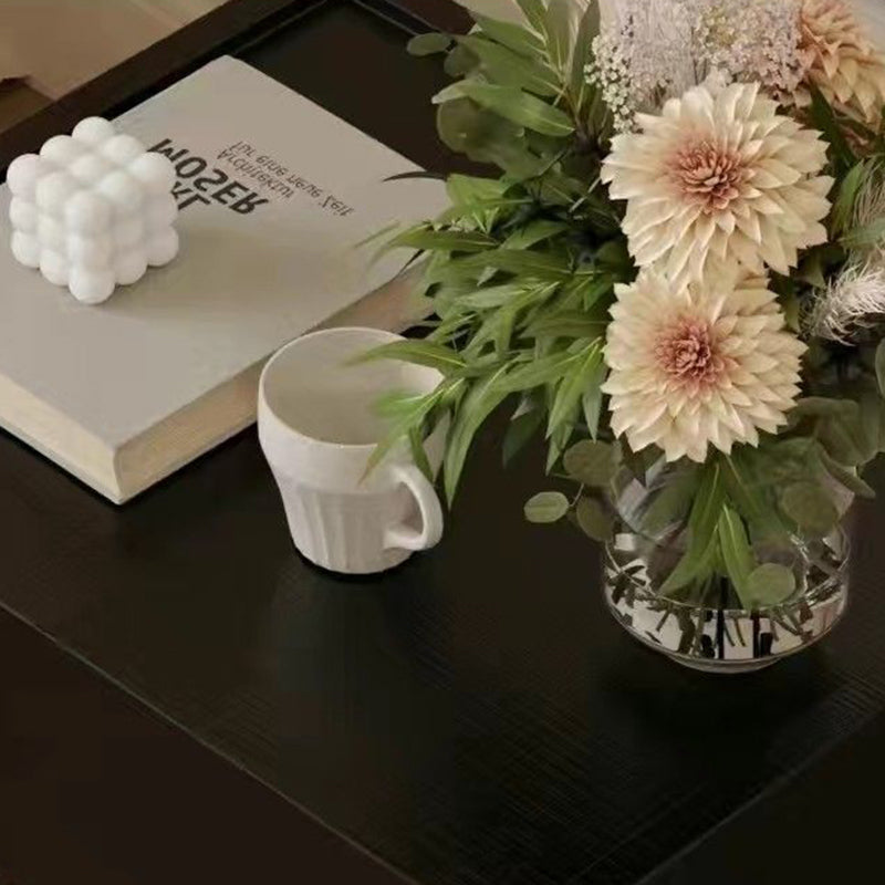 Table de chevet moderne minimaliste rectangulaire en bois massif et fer avec 1 tiroir pour chambre 