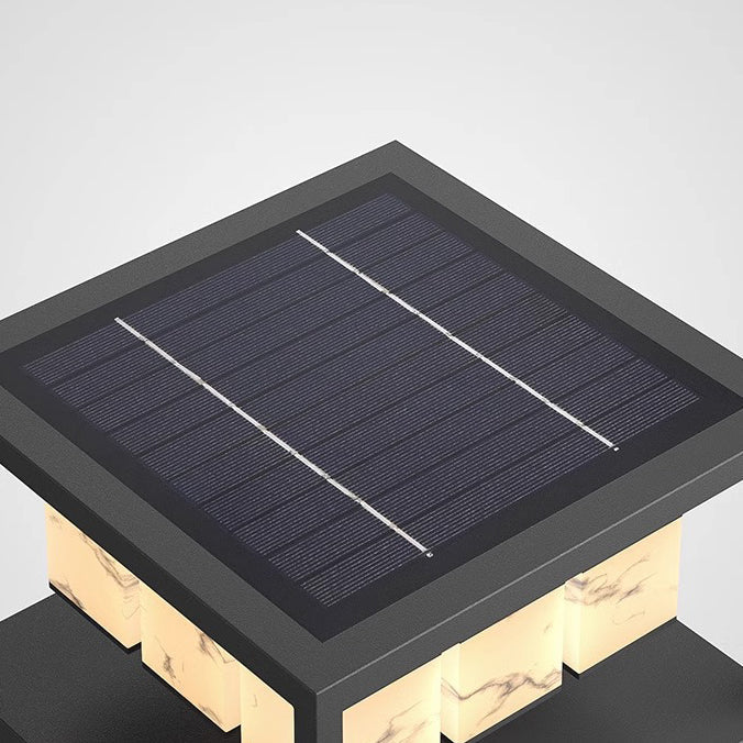 Lampe de jardin solaire à LED en acier inoxydable étanche de simplicité moderne pour pelouse 