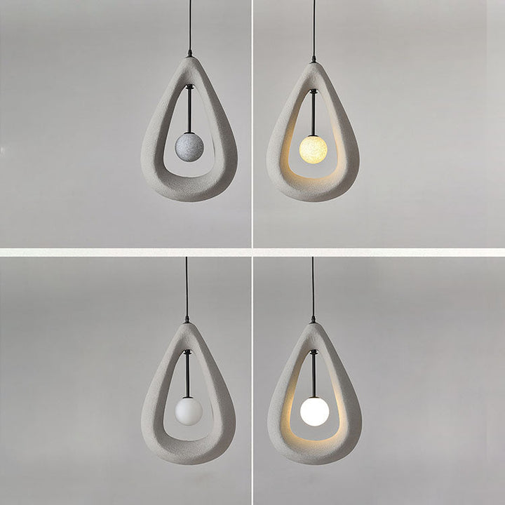 Contemporary Creative Teardrop Orb Iron Resin 1-Light Pendant Light For Dining Room