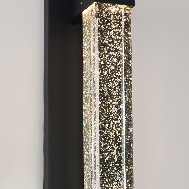 مصباح حائط LED خارجي مستطيل مقاوم للماء من الألمنيوم والحديد والزجاج بتصميم حديث وبسيط للحديقة 