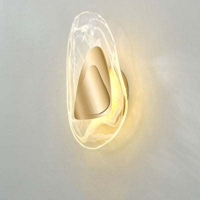 Contemporary Creative Irregular Oval Iron Crystal LED Wall Sconce Lamp For Bedroom