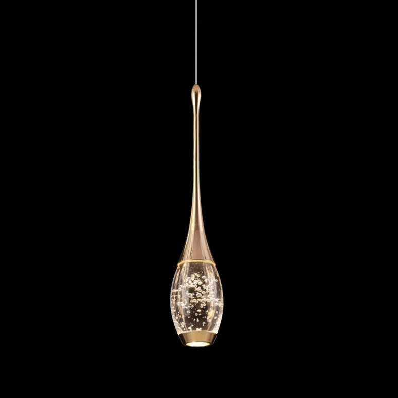 Lustre LED en cristal goutte d&