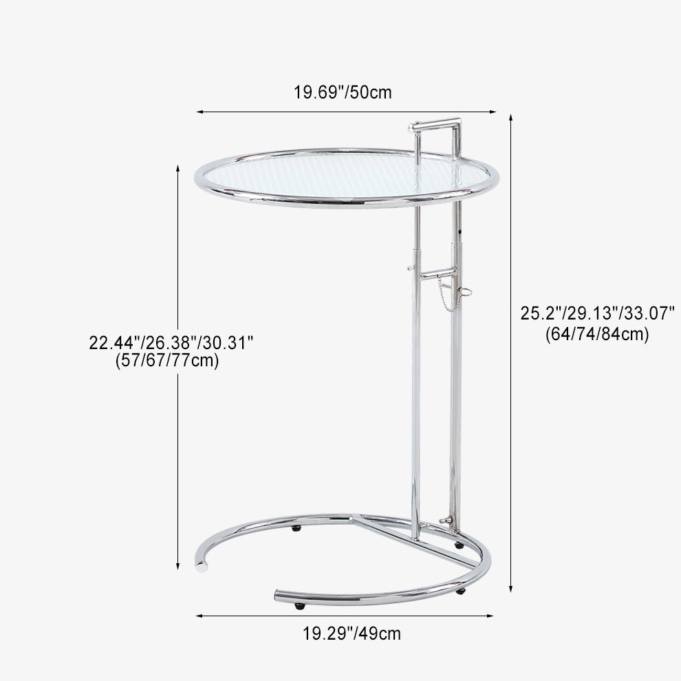 Moderner minimalistischer runder Glastisch aus Edelstahl für das Wohnzimmer 