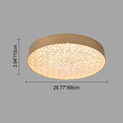 Modern Light Luxury Simple Wrought Iron Round LED Flush Mount Ceiling Light