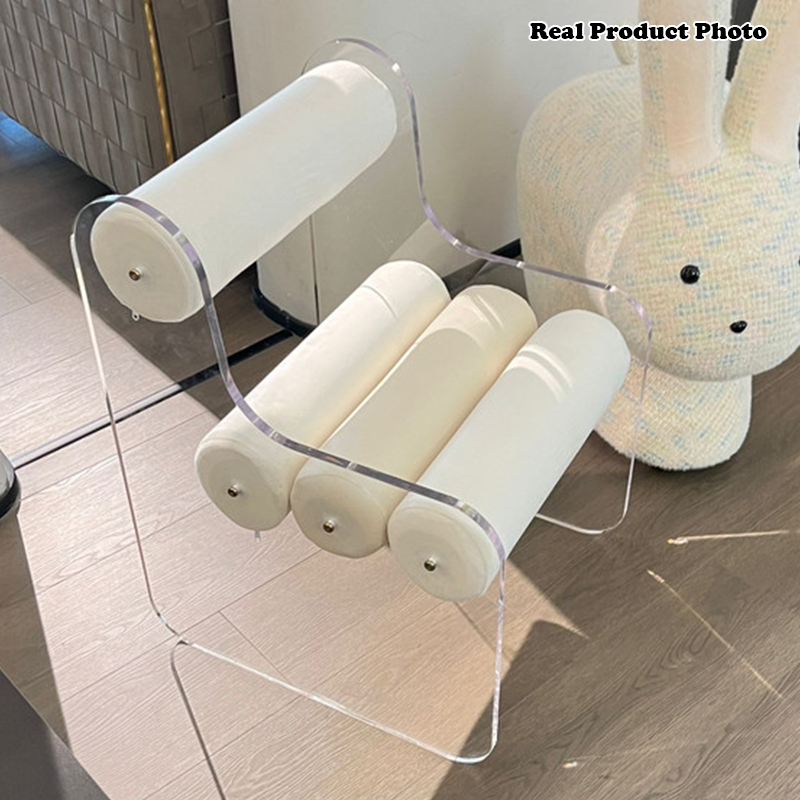 Cylindre créatif contemporain Chaise en tissu acrylique Dossier sans accoudoirs pour salon 