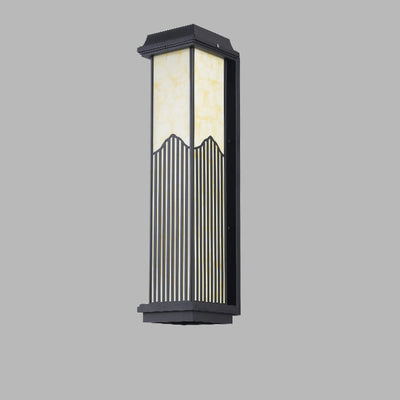 Chinese Retro Aluminum Rectangular Column LED Outdoor Waterproof Wall Sconce Lamp