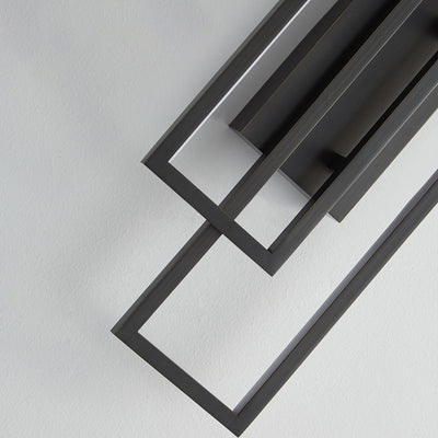 Moderne Mid-Century Wandleuchte aus Kupfer im rechteckigen geometrischen Design mit LED für das Bett 