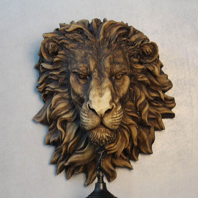 Traditional Tiffany Creative Resin Lion's Head 1-Light Wall Sconce Lamp For Dining Room