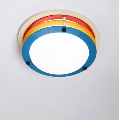Moderne minimalistische bunte Eisen-Acryl-Disc Splicing LED Unterputz-Deckenleuchte für Schlafzimmer 