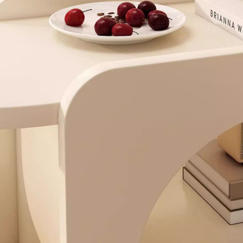 Mesa Auxiliar de Madera con Panel de Densidad Rectangular Desmontable Minimalista Moderna de 2 Niveles para Sala de Estar 
