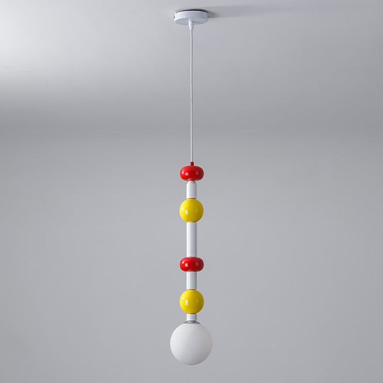 Lámpara colgante de vidrio de frutas teñidas escandinavo contemporáneo de hierro con 1 luz para dormitorio 