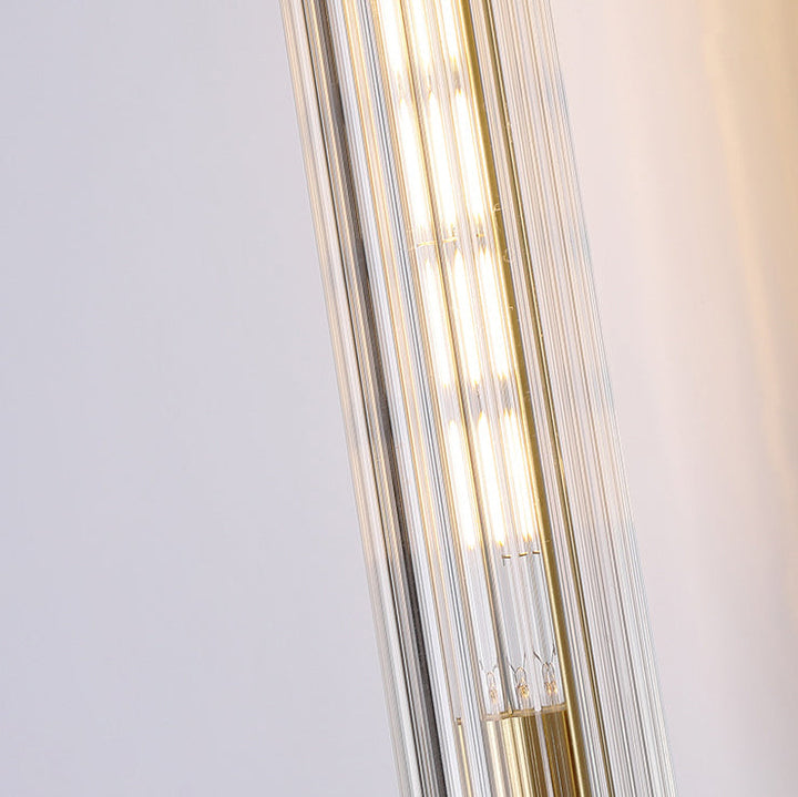 Moderne Luxus Messing Glas Zylinder 1-Licht Wandleuchte Lampe für Schlafzimmer 