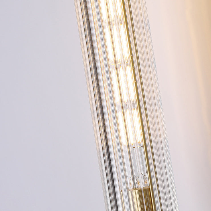 Moderne Luxus Messing Glas Zylinder 1-Licht Wandleuchte Lampe für Schlafzimmer 