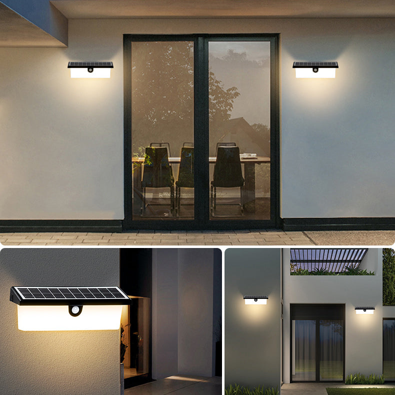 Applique Murale Moderne Minimaliste Solaire Étanche Rectangle PC ABS LED Pour Jardin 