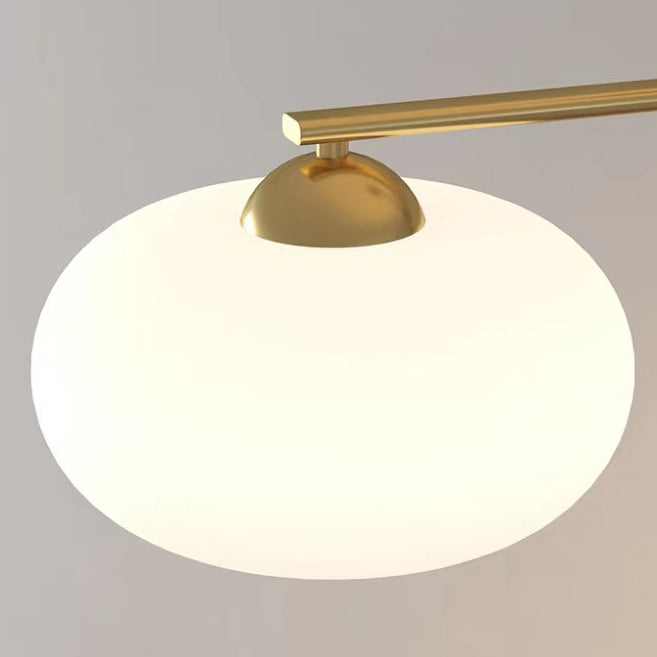 Lustre moderne minimaliste long en verre kaki et fer à 3 lumières pour salle à manger 