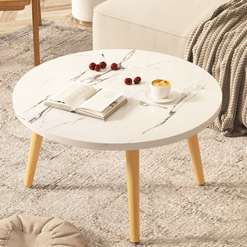 Moderner minimalistischer runder Beistelltisch aus Marmorfurnier mit 1 Ebene für das Wohnzimmer 