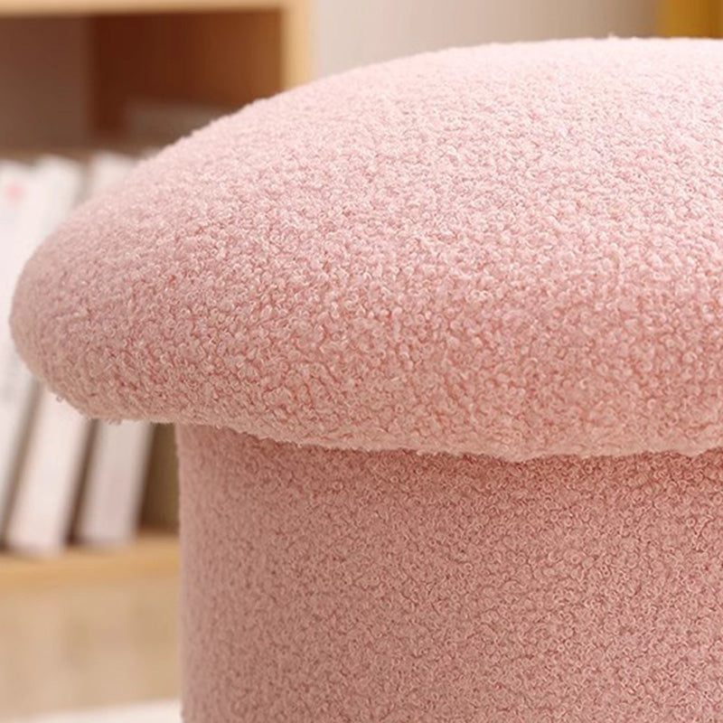 Pouf repose-pieds en velours de forme champignon pour salon, simplicité contemporaine 
