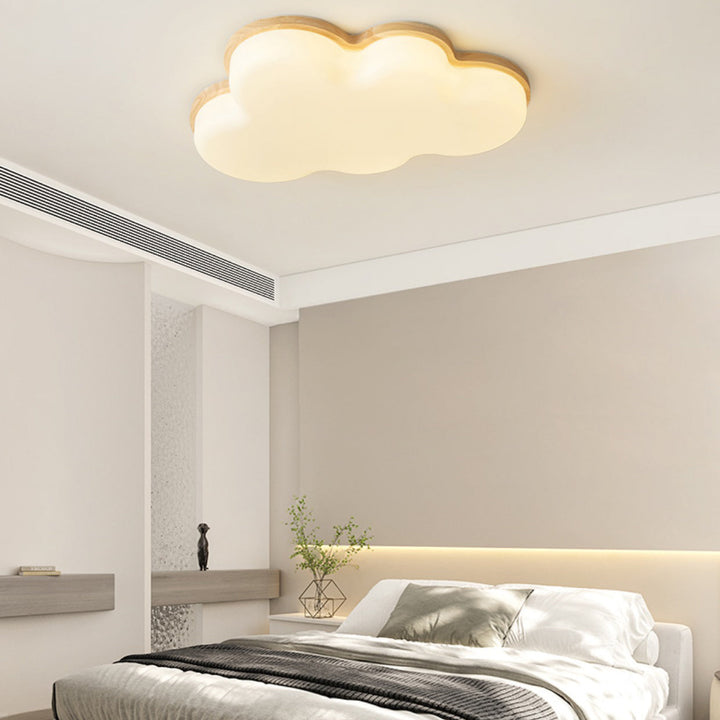 Moderne unbedeutende Wolken-hölzerne Acryl-LED-Unterputz-Deckenleuchte für Schlafzimmer 