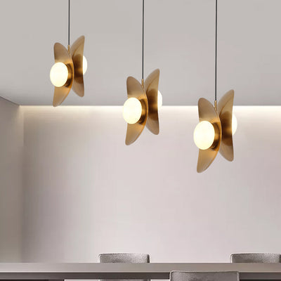 Zeitgenössische nordische ovale Kugel Eisen Titan 2-Licht Pendelleuchte für Wohnzimmer 