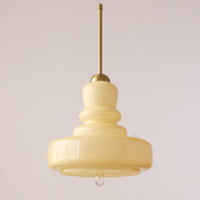 Moderne bunte Glas-Kürbis-Schirm 1-Licht Pendelleuchte 