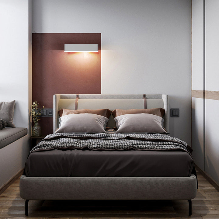 Moderne minimalistische rechteckige Bar Aluminium Acryl drehbare LED-Wandleuchte für Wohnzimmer 