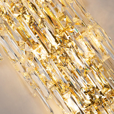 Zeitgenössische Luxus Kristall Quaste Halb Pfosten 1-Licht Wandleuchte Lampe für Wohnzimmer 