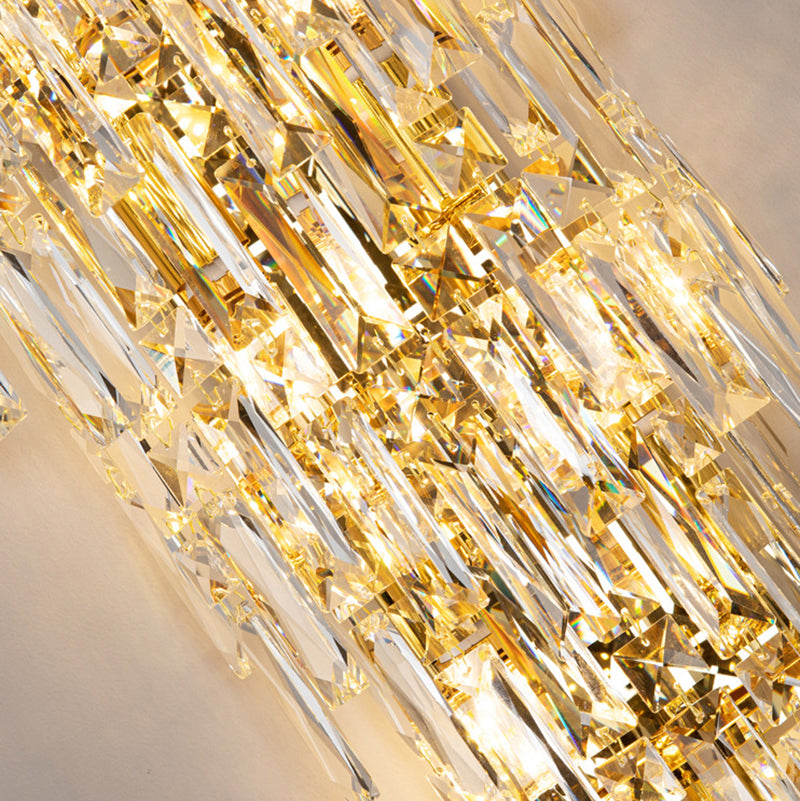 Zeitgenössische Luxus Kristall Quaste Halb Pfosten 1-Licht Wandleuchte Lampe für Wohnzimmer 