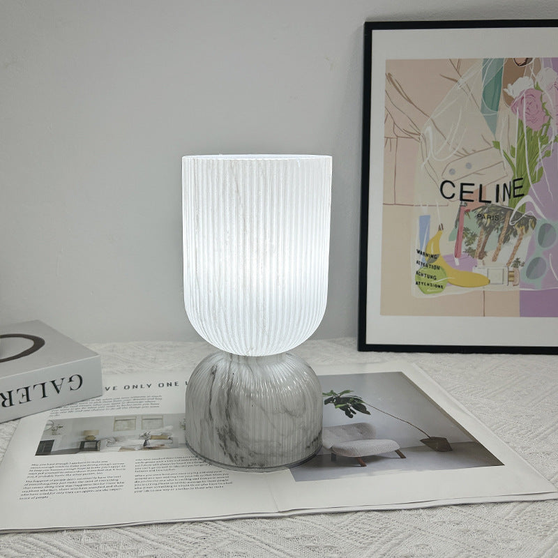 Lampe de table moderne minimaliste en verre cylindre avec entonnoir 1 lumière pour chambre 