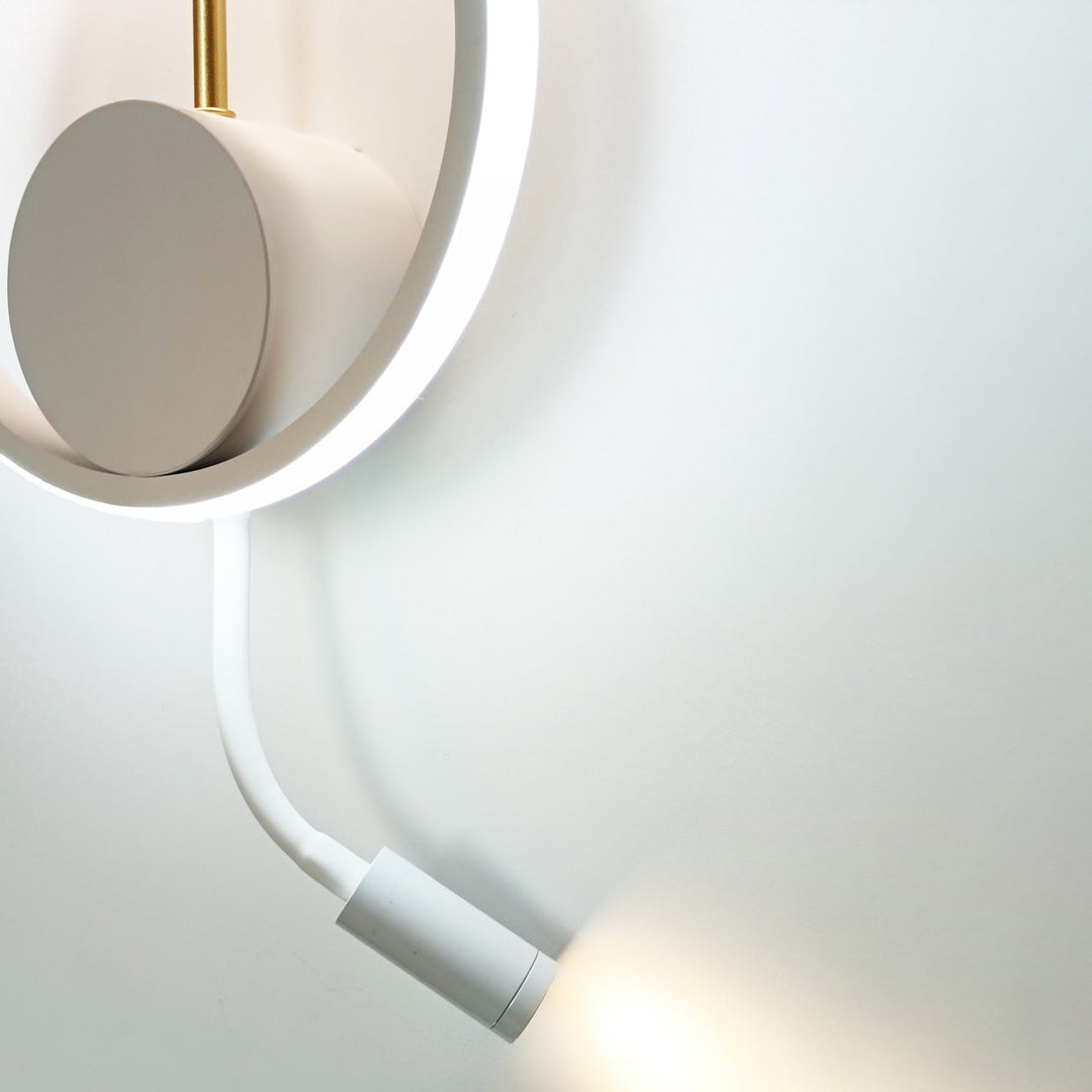 Applique Murale LED en Fer Aluminium Acrylique Feuille Ronde Minimaliste Moderne Pour Salon 