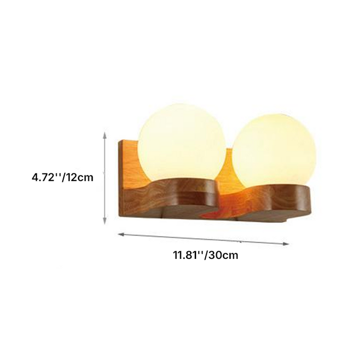 Applique Murale en Bois Massif Moderne Nordique 1/2 Lumières 