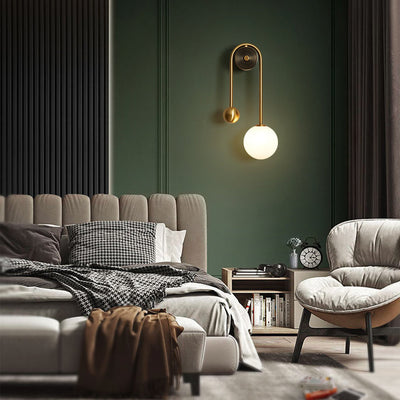 Zeitgenössische nordische Kupfer Acryl Zylinder Ball 1/2/4 Licht Wandleuchte Lampe für Wohnzimmer 