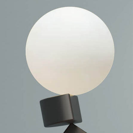 Lámpara de pie de 1 luz con base de hierro apilada en bloques geométricos minimalistas modernos 