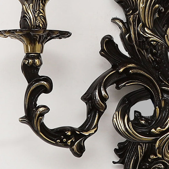 Candelabro de pared de 3 luces de cobre negro francés tradicional para sala de estar 
