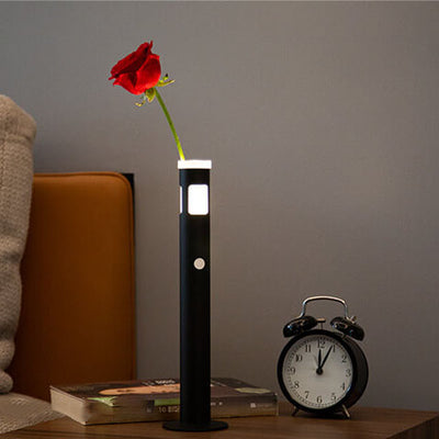 Lámpara de Mesa Decorativa LED Cilíndrica Creativa de Aluminio y Acrílico 